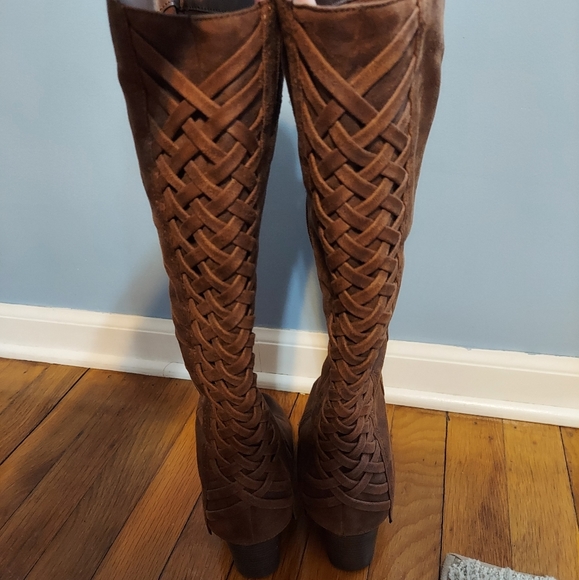 Fergalicious Shoes - Size 7 Fergie Fergalicious Western Boots Lace Up Back Heel